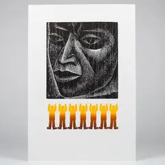 Man by Elizabeth Catlett, Woodcut and color linocut, offered Sep 2016