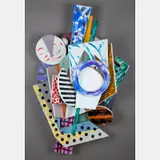 Small Oval by Agnes Jacobs, 1988, Mixed media cutout wood, offered Sep 2016
