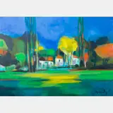 La Vieux Chateau dans less Arbes, Gentilly by Marcel Mouly, 2005, Oil on canvas, offered Aug 2016