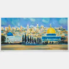 Jerusalem by Marcel Mouly, 2002, Lithograph, offered Aug 2016
