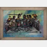 Fish Market by Franco Azzinari, Oil on canvas, offered Aug 2016