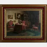 Interior Scene by Gyula Gyertyányi-németh, Oil on canvas, offered Aug 2016