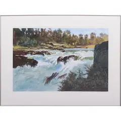 River Scene by Don Trager, Acrylic on paper, offered Aug 2016