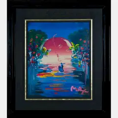 A Better World by Peter Max, Mixed media painting with acrylic and off-set lithography on paper, offered Aug 2016