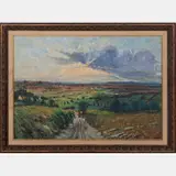 Landscape with Sheep by Marie Martino, Oil on canvas, offered Jul 2016