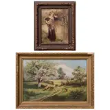 Landscape with Sheep by H. B. Johnston, Oil on canvas, offered Jul 2016