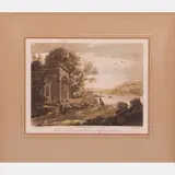 Landscape After Claude Lorrain by Richard Earlom, Etching and roulette, offered Jul 2016