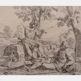 Mercury and Argus by Simone Cantarini, Etching on laid paper, offered Jul 2016
