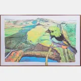 Tanager / Landscape by Ralph Woehrman, Colored pencil on paper, offered Jul 2016