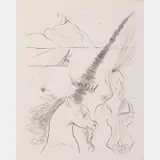 Lady and the Unicorn by Salvador Dalí, Etching, offered Jul 2016