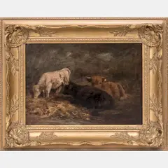Resting Cattle by Joseph Denovan Adam, Oil on board, offered Jun 2016