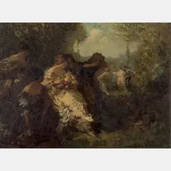 Ladies in a Park by Frederick Ballard Williams, Oil on canvas, offered Jun 2016