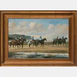 Figures on Horseback by C. Bach, Oil on canvas, offered Jun 2016