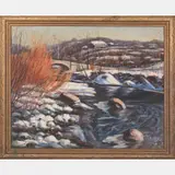 Winter River Landscape by C. E. Vacek, Oil on canvas, offered Jun 2016