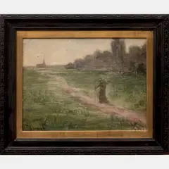 Landscape with Figure by John Kavanagh, Oil on canvas, offered Jun 2016