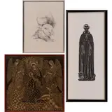 Madonna Enthroned by Gertraud Reinberger-Brausewetter, Woodblock, offered Jun 2016