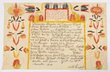 FOLK ART FRAKTUR BIRTH AND BAPTISMAL CERTIFICATE by Martin Brechall, watercolor and ink on paper, offered Jun 2023