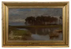 POTOMAC RIVER LANDSCAPE PAINTING by Max Weyl, oil on board, offered Jun 2023