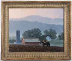 LANDSCAPE PAINTING by John Leone, oil on board, offered Jun 2023