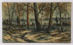 Winter landscape painting by Victor Shearer, oil on canvas, sold May 2024
