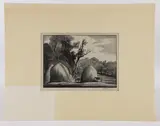 Untitled by Thomas Willoughby Nason, wood engraving "Haystacks", sold May 2024