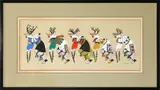 Buffalo Dance by J.A. Trujillo, gouache on paper, sold Apr 2022