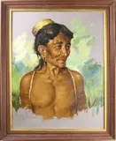 Igorot Native by Serafin Serna, oil on canvas, sold Apr 2022