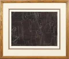 Untitled by Susan Dysinger, etching, sold Apr 2022