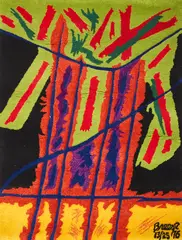 Untitled, 1976 by Claude Breeze, 1976, acrylic fibre tapestry, sold Jul 2026
