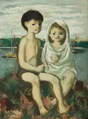 Bathers by William Arthur Winter, oil on board, sold Jul 2026