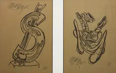 Untitled Compositions by John MacGregor, two lithographs, sold Jul 2026