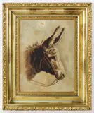Donkey by Eurilda Loomis France, oil on canvas, sold Aug 2024