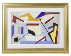 Nautical Abstraction by Ralston Crawford, oil on board, sold Aug 2024