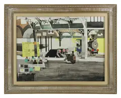 Rare Lounge by Dong Kingman, watercolor, sold Aug 2024