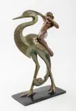 Woman Riding a Heron by Wang Jida, Bronze, sold Feb 2024