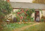 The Cottage at Cummertrees by John Atkinson, oil, offered Apr 2023