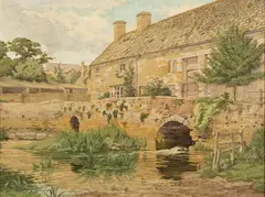 Somerton Mill by Frank Leonard Brooks, oil, offered Apr 2023