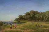 A village scene by Bernard Bedwell Portal, oil, offered Apr 2023
