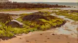 Coastal landscape by Ernest Waterlow, oil, sold Apr 2023