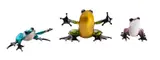 A collection of three enamelled bronze models of a frogs by Tim Cotterill, bronze, sold Feb 2023