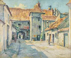 The Court Yard by Edgar Rowley Smart, oil on board, sold Jan 2023