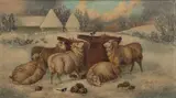 Winter scene with sheep by R. S. Mott, oil, offered Jan 2023