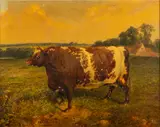 Short Horn Bull by Joseph Francis Walker, oil, sold Jan 2023