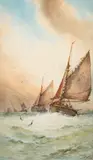 Yarmouth Fishing Boats by Thomas Bush Hardy, watercolor, sold Jan 2023