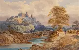 View to Berry Pomeroy Castle by Thomas Charles Leeson Rowbotham, watercolor, sold Jan 2023