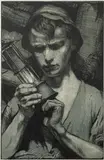 Portrait of a young miner by Hermann Kätelhön, pencil, sold Jan 2023