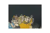 Scene on the beach by Masuo Ikeda, pencil, offered Feb 2024