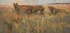 A pride of lions by Arthur Wardle, Pastel, sold Mar 2023