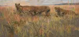 A pride of lions by Arthur Wardle, Pastel, sold Mar 2023