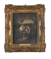 The swordsmith by Hendricus Johannes Scheeres, oil, sold Feb 2023